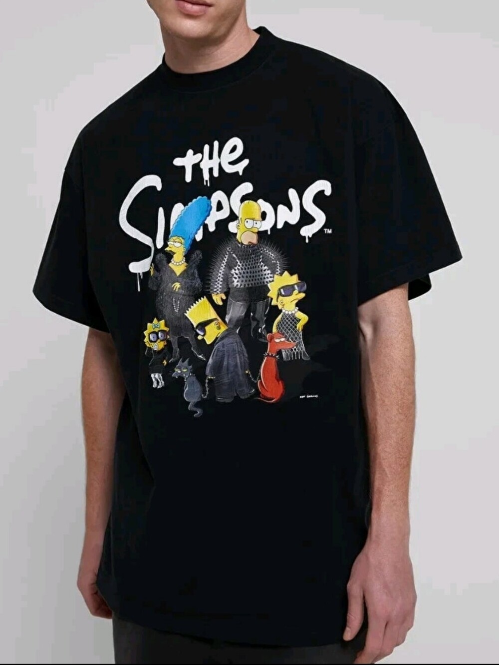 Balenciaga x The Simpsons Graphic Tee Unfit Size 1/Fits Like L Black